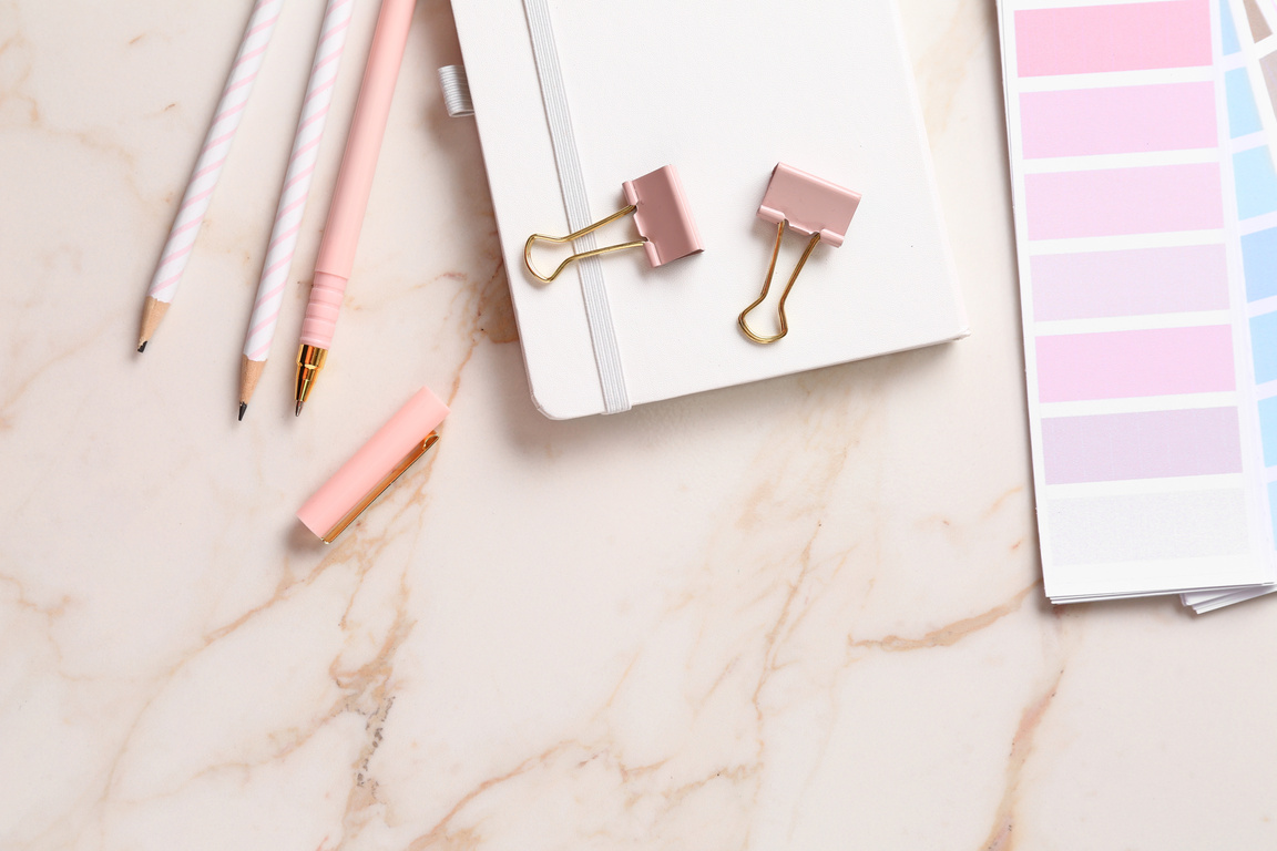 Stylish Stationery on Light Table
